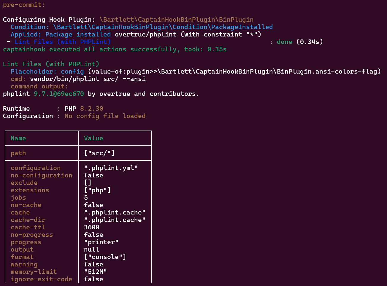 ansi-colors-flag with PHPLint