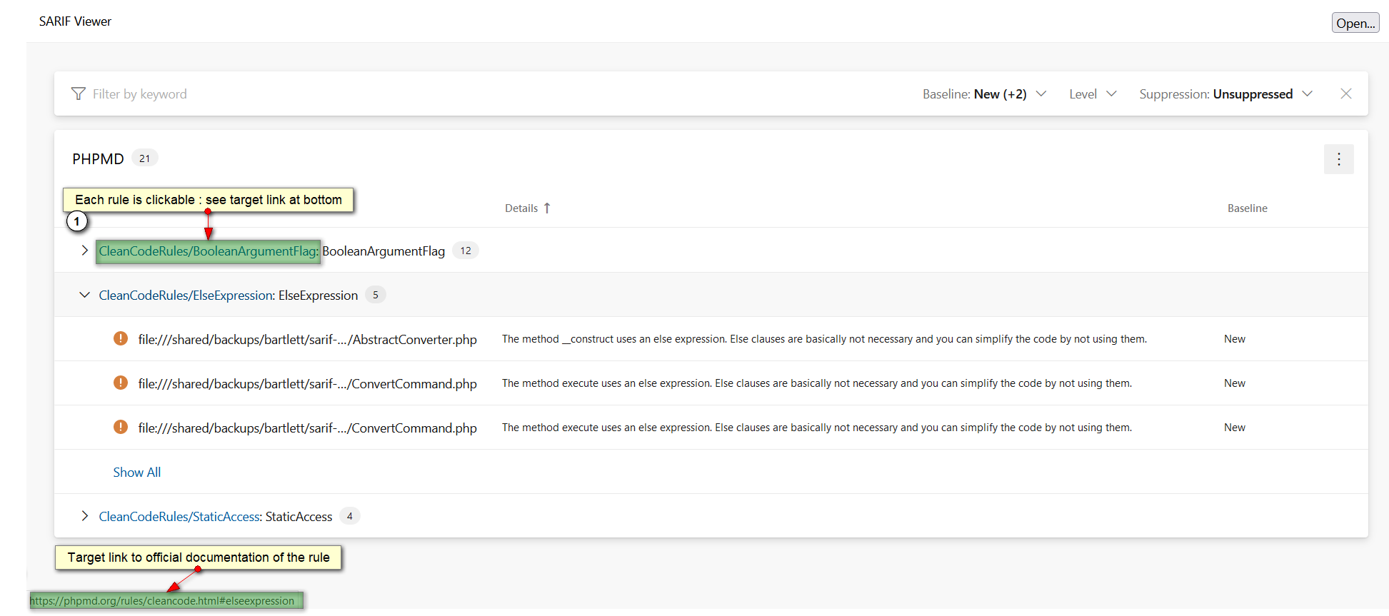 sarif-web-phpmd